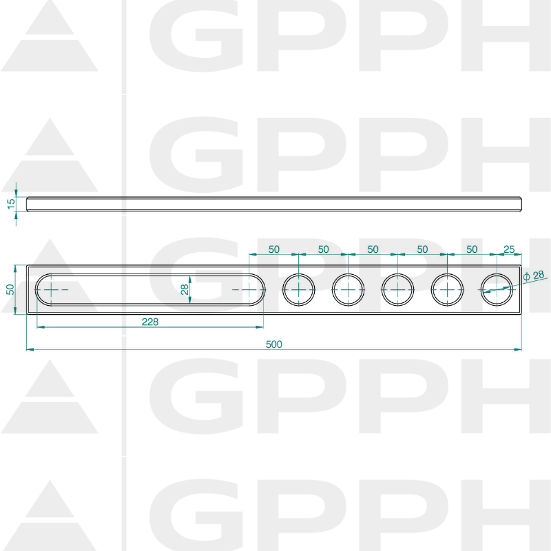 Stopper 500, System - Φ28, Serie - PRO technische Zeichnung