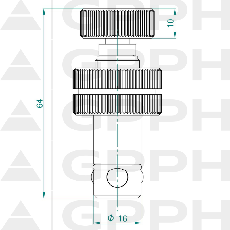 Verstellbarer Befestigungsbolzen ECOPLUS System 16 Technische Zeichnung