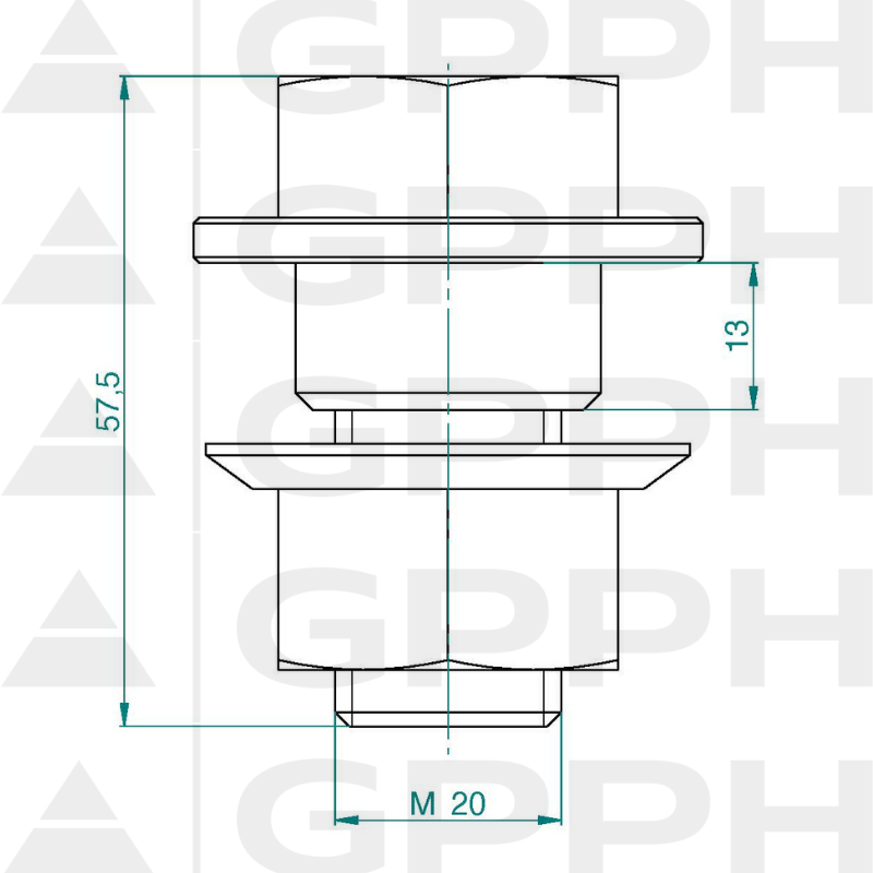Pin de montaje ECO fi28 mm - dibujo técnico