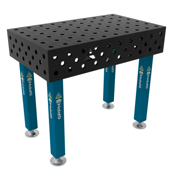 Table de soudage PLUS Dimensions : 1000 x 600 mm, grille : 100 x 100 mm, système : Φ28, pieds : sur patins