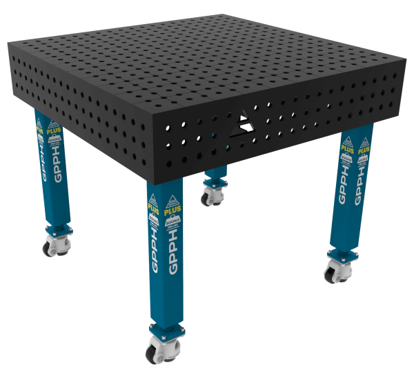Welding table PLUS Size - 1000x1000mm, Grid - 50x50mm, System - Φ16, Legs - On wheels