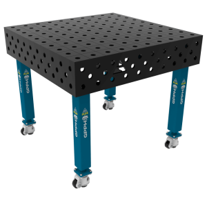 Welding table PLUS Size - 1000x1000mm, Grid - 100x100mm, System - Φ28, Legs - On wheels