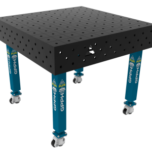 Welding table PLUS Size - 1000x1000mm, Grid - 100x100mm, System - Φ16, Legs - On wheels