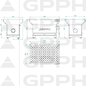 Technical drawing Grinding-welding station - base 1270x770