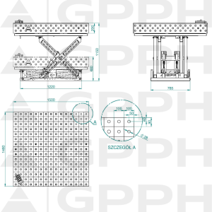 Dessin technique Table XWT ECO 1500x1480 mm fi28 100x100