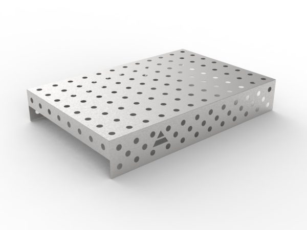 Couvercle inox 1200x800 en maille 100x100, fi28