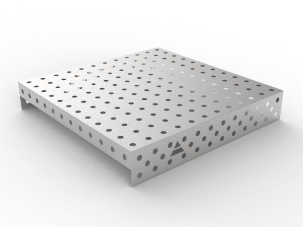 Couvercle inox 1200x1200 en grille 100x100, fi28
