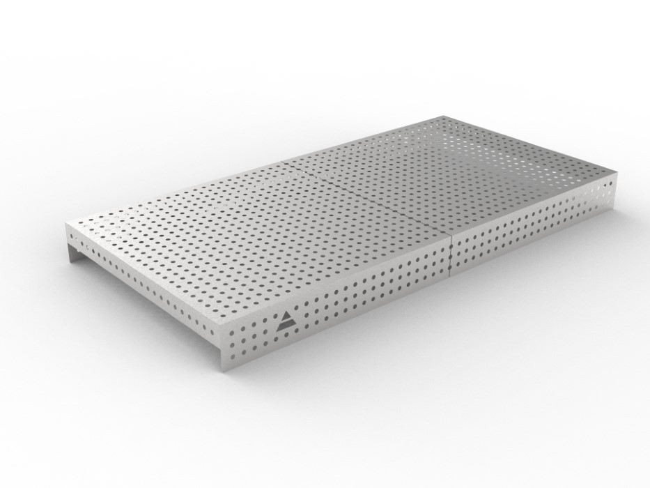 Nakładka nierdzewna 2400x1200 w siatce 50x50, fi16