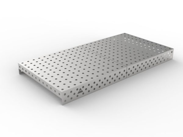 Couvercle inox 2400x1200 en grille 100x100, fi28