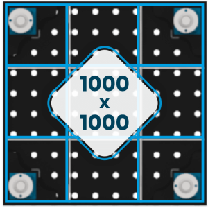 Nervurage de la table 1000×1000 mm
