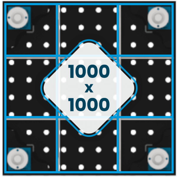 Nervurage de la table 1000×1000 mm