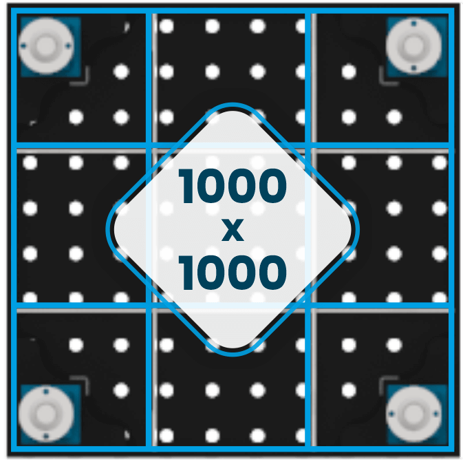 Nerviado de la mesa 1000×1000 mm