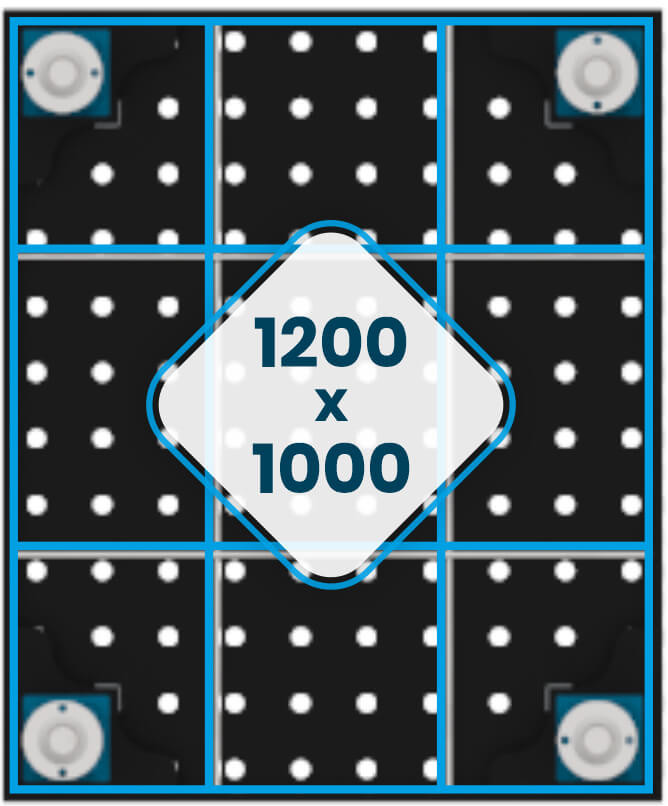 Rippenverstärkung des Tisches 1200x1000 mm