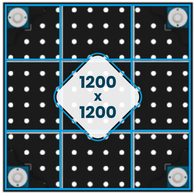 Ribs de table 1200 x 1200 mm