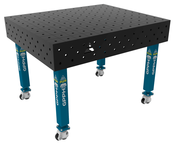 Stół Spawalniczy PLUS Rozmiar - 1200x1000mm, Siatka - 100x100mm, System - Φ16, Nogi - Na kołach