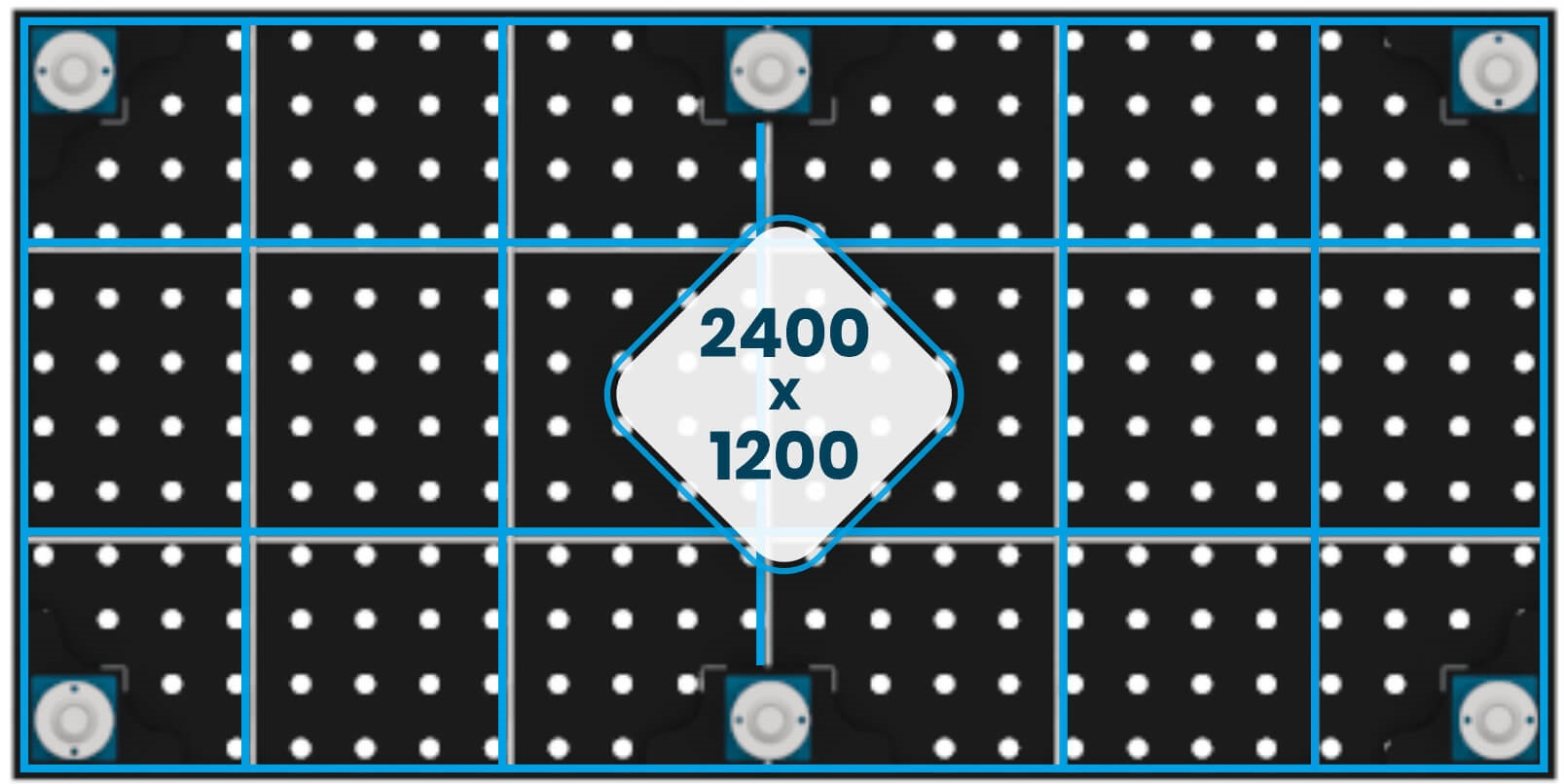 Nervures de table 2400 x 1200 mm