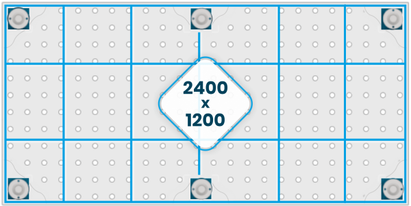 Nervures de table 2400 x 1200 mm
