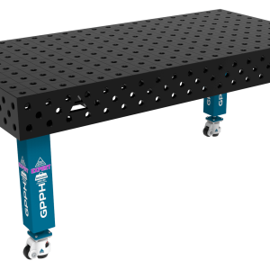 Svářovací Stůl EXPERT Rozměr - 2000x1000mm, Mřížka - 100x100mm, Systém - Φ28, Nohy - Na kolečkách