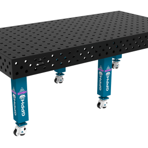 Svářovací Stůl EXPERT Rozměr - 2400x1200mm, Mřížka - 100x100mm, Systém - Φ28, Nohy - Na kolečkách