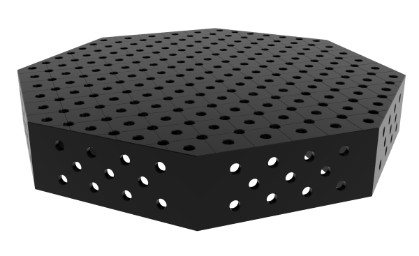 Osmiboký svařovací stůl OCT 1200x1200mm fi28 diagonální mřížka