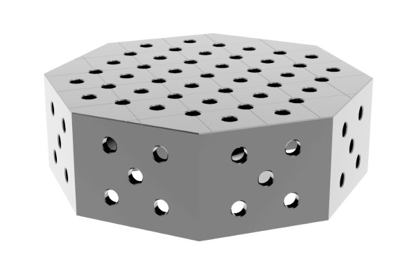 Osmiboký svařovací stůl OCT INOX 600x600mm fi28 diagonální síť