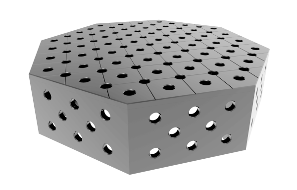 Osmiboký svařovací stůl OCT INOX 800x800mm fi28 diagonální mřížka