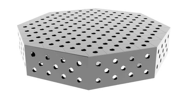 Osmiboký svařovací stůl OCT INOX 1000x1000mm fi28 diagonální síť