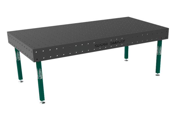 SMART welding table Grid - 100x100mm, System - Φ16, Size - 2400x1200mm, Legs - On feet, Top - 15mm