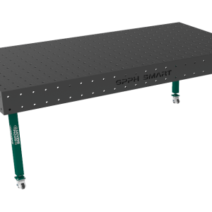 SMART welding table Grid - 100x100mm, System - Φ16, Size - 2400x1200mm, Legs - On wheels, Tabletop - 12mm