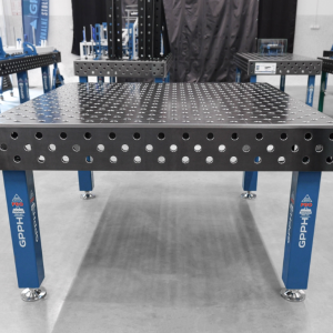 Mesa de soldadura PRO Malla: diagonal, sistema: Φ28, tamaño: 1500 x 1480 mm.
