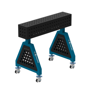Soporte de soldadura TRESTLE PLUS 1000x200x200 mm - sistema fi 16 - Malla 50x50 mm - Con ruedas