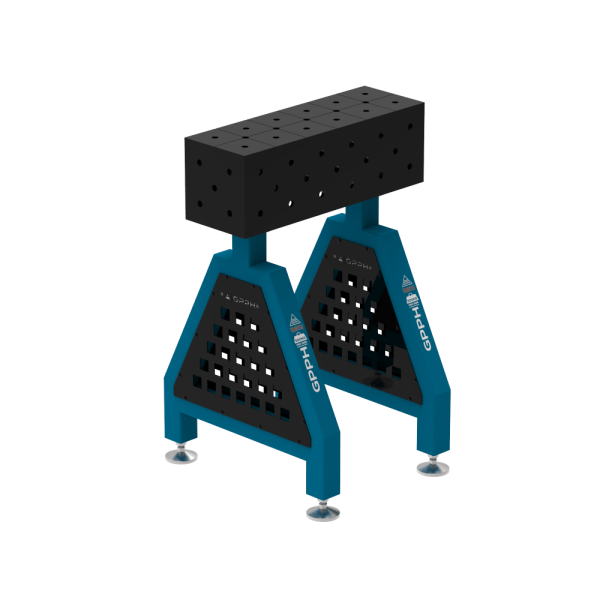 Suport de sudură TRESTLE ECO 600x200x200 mm - sistem fi 16 - Plasă DIAGONALĂ - Pe picioare