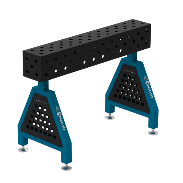 Suport de sudură TRESTLE ECO 1200x200x200 mm - sistem fi 28 - Plasă DIAGONALĂ - Pe picioare