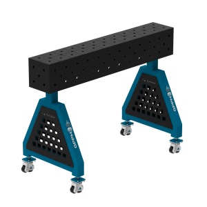 Suport de sudură TRESTLE ECO 1200x200x200 mm - sistem fi 16 - Plasă DIAGONALĂ - Pe roți