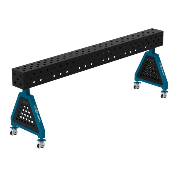 TRESTLE ECO welding support 2400x200x200 mm - system fi 28 - DIAGONAL mesh - On wheels