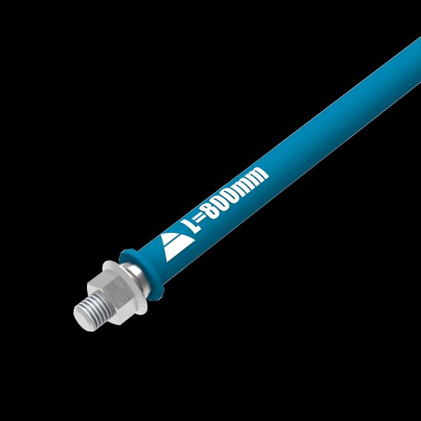 Close-up of connector for welding tables System - Φ28, Length - 800 mm