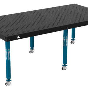 Svařovací stůl BASIC Rozměry – 2400 x 1200 mm, systém – Φ16, nohy – na kolečkách, síť – DIAGONÁLNÍ