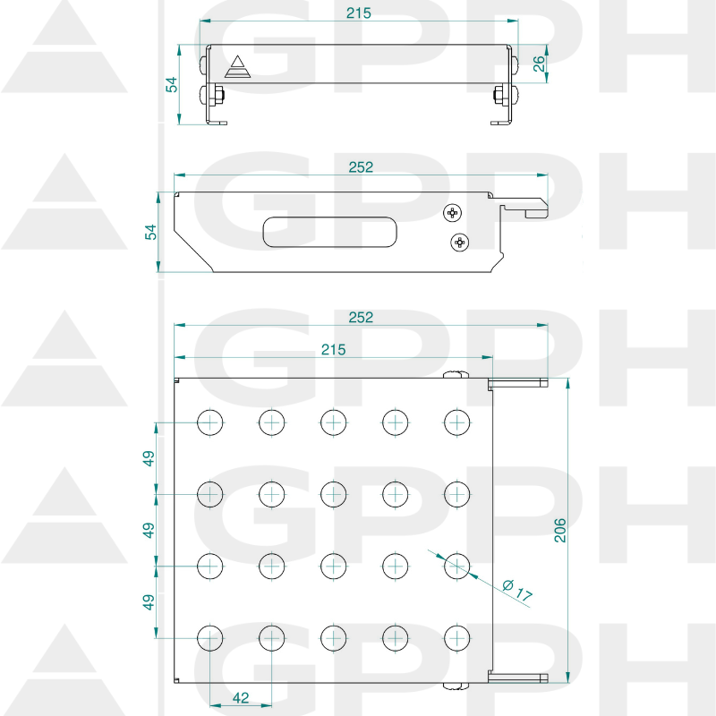 Raft mobil pentru știfturi M fi16 mm – desen tehnic