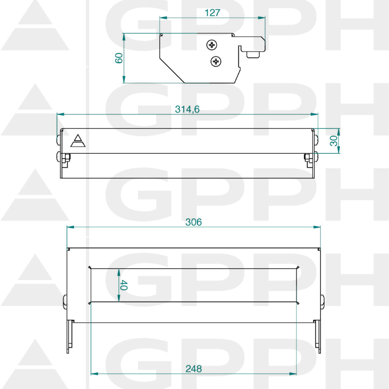 Tablette porte-outils mobile pour pinces M - dessin technique