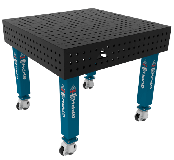 Svařovací stůl PRO Rozměr - 1000x1000mm, Síťovina - 50x50mm, Systém - Φ16, Nohy - Na kolečkách