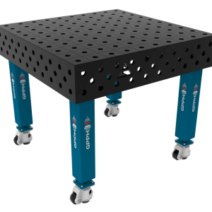 Svařovací stůl PRO Rozměry – 1000 x 1000 mm, síť – 100 x 100 mm, systém – Φ28, nohy – na kolečkách