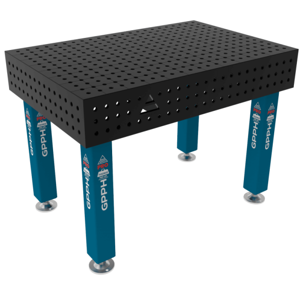 Table de soudage PRO Dimensions : 1200 x 800 mm, maillage : 50 x 50 mm, système : Φ16, pieds : sur socles