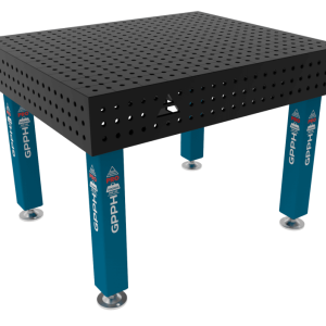 Mesa de soldadura PRO Tamaño: 1200 x 1000 mm, rejilla: 50 x 50 mm, sistema: Φ16, patas: sobre pies.