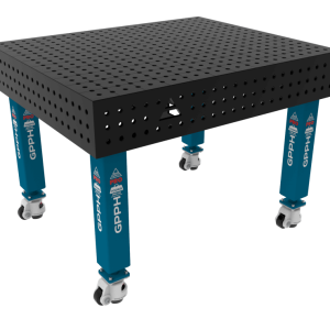 Mesa de soldadura PRO Tamaño: 1200 x 1000 mm, rejilla: 50 x 50 mm, sistema: Φ16, patas: con ruedas