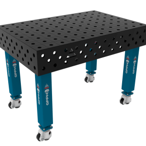 Mesa de soldadura PRO Tamaño: 1200 x 1000 mm, rejilla: 100 x 100 mm, sistema: Φ28, patas: con ruedas