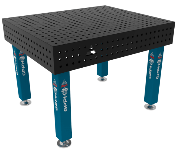 Table de soudage PRO Grille - 50x50 mm, Système - Φ16, Dimensions - 1200x1200 mm, Pieds - Sur patins