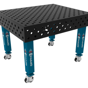 Table de soudage PRO Grille - DIAGONALE, Système - Φ28, Dimensions - 1200x1200 mm, Pieds - Sur roulettes