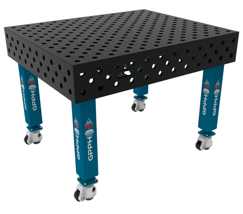 Welding Table PRO Grid - DIAGONAL, System - Φ28, Size - 1200x1200mm, Legs - On wheels