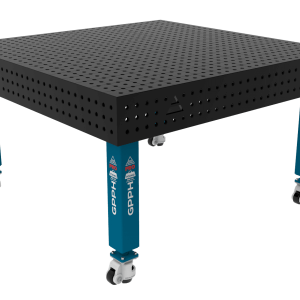 Mesa de soldadura PRO Rejilla: 50 x 50 mm, sistema: Φ16, tamaño: 1500 x 1480 mm, patas: con ruedas
