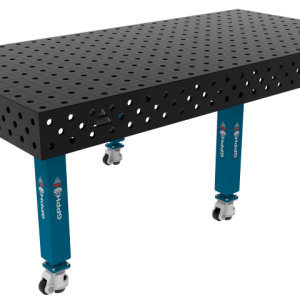 Table de soudage PRO Grille - 100x100 mm, Système - Φ28, Dimensions - 2400x1200 mm, Pieds - Sur roulettes